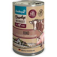 Produktbild von ZooRoyal Charlys Naturkost Hundefutter Rind mit Schinken Kartoffeln und Leinöl Adult 6x400g