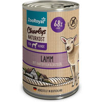 Produktbild von ZooRoyal Charlys Naturkost Lamm mit Kartoffeln und Distelöl Monoprotein Adult 400g
