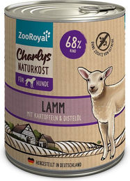 Produktbild von ZooRoyal Charlys Naturkost Lamm mit Kartoffeln und Distelöl Monoprotein Hundefutter Adult 6x800g