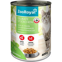 Produktbild von ZooRoyal Delikate Stückchen mit Katzenminze Katzenfutter 12x400 g