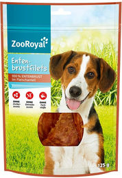 Produktbild von ZooRoyal Entenbrustfilets Trockenfleisch getreidefrei und ohne Zucker 3x125g