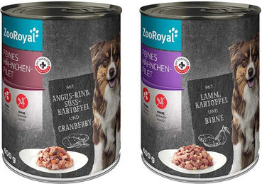 Produktbild von ZooRoyal Feines Hähnchenfilet Mixpaket mit Huhn, Rind und Lamm für Hunde 6x400 g