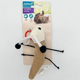 Produktbild von ZooRoyal Fingerangel Käfer Katzenangel aus Stoff in Grau und Beige
