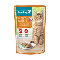 Produktbild von ZooRoyal Genuss Pastete Geflügel und Leber für erwachsene Katzen 24x85g