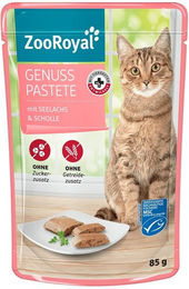 Produktbild von ZooRoyal Genuss Pastete mit Seelachs und Scholle für Katzen Adult 24x85g