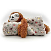 Produktbild von ZooRoyal Geschenkset mit Plüschspielzeug Faultier und Hundedecke in Braun und Grau
