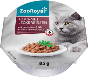 Produktbild von ZooRoyal Gourmet Leckerbissen mit herzhaftem Rindfleisch in feiner Sauce für erwachsene Hunde 12x85g