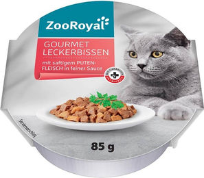 Produktbild von ZooRoyal Gourmet Leckerbissen mit Putenfleisch in Sauce für erwachsene Katzen 12x85g