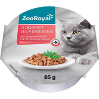 Produktbild von ZooRoyal Gourmet Leckerbissen mit Putenfleisch in Sauce für erwachsene Katzen 12x85g