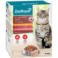 Produktbild von ZooRoyal Gourmet Menü Stückchen in Gelee Getreidefrei und Ohne Zucker 8x85g - 8 x 85 g