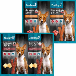 Produktbild von ZooRoyal Gourmet Sticks Mega Mixpaket Belohnungssnack für Hunde mit Geflügel und Rind getreidefrei und ohne Zucker 50x6x11g