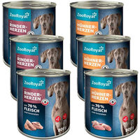 Produktbild von ZooRoyal Herzen Hundefutter Mixpaket getreidefrei mit hohem Fleischanteil 6x800g