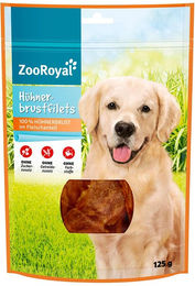 Produktbild von ZooRoyal Hühnerbrustfilets Trockenfleisch Huhn getreidefrei und ohne Zucker 125g