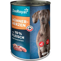 Produktbild von ZooRoyal Hunde-Nassfutter Hühnerherzen getreidefrei mit hohem Fleischanteil 6x400g