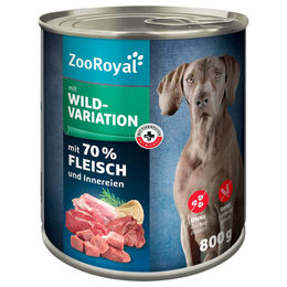 Produktbild von ZooRoyal Hunde-Nassfutter Wild Getreidefrei mit hohem Fleischanteil 6x800g - 6 x 800 g