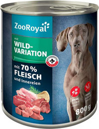 Produktbild von ZooRoyal Hunde-Nassfutter Wildvariation getreidefrei mit hohem Fleischanteil 6x800g