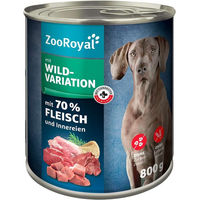 Produktbild von ZooRoyal Hunde-Nassfutter Wildvariation getreidefrei mit hohem Fleischanteil 6x800g