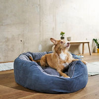 Produktbild von ZooRoyal Hundebett Balou aus Velours Ø 65 cm in Grau oder Blau
