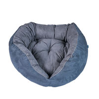 Produktbild von ZooRoyal Hundebett Balou aus Velours Ø 80 cm in Grau oder Blau