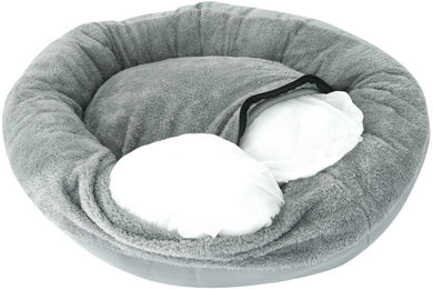 ZooRoyal Hundebett Milo rund aus Plüsch Grau S/M – Bild 1 von 5