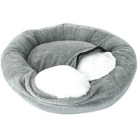 Produktbild von ZooRoyal Hundebett Milo rund aus Plüsch Grau S/M