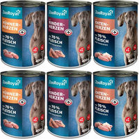 Produktbild von ZooRoyal Hundefutter Herzen Mixpaket 6x400g getreidefrei mit hohem Fleischanteil und ohne Zucker