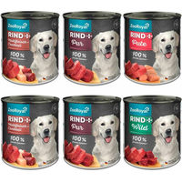 Produktbild von ZooRoyal Hundefutter Rind Adult Mixpaket mit hohem Fleischanteil 6x800g