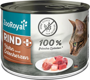 Produktbild von ZooRoyal Hundefutter Rind Huhn und Entenherzen mit hohem Fleischanteil 12x200g