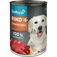 Produktbild von ZooRoyal Hundefutter Rind mit Entenherzen mit hohem Fleischanteil 6x400g
