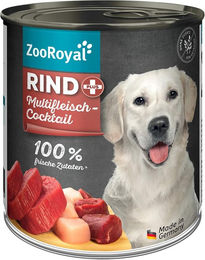 Produktbild von ZooRoyal Hundefutter Rind und Multifleischcocktail mit hohem Fleischanteil 6x800g