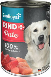Produktbild von ZooRoyal Hundefutter Rind und Pute mit hohem Fleischanteil 6x400g
