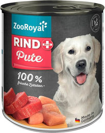 Produktbild von ZooRoyal Hundefutter Rind und Pute mit hohem Fleischanteil 6x800g