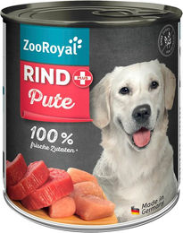 Produktbild von ZooRoyal Hundefutter Rind und Pute mit hohem Fleischanteil 800g