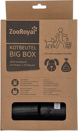 Produktbild von ZooRoyal Hundekotbeutel Big Box 20 Rollen mit 400 Beuteln in Schwarz - 20 x 20 Stk.