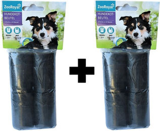 Produktbild von ZooRoyal Hundekotbeutel Schwarz 8 Rollen mit je 20 Beuteln