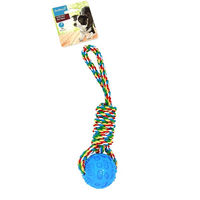 Produktbild von ZooRoyal Hundespielzeug Tau mit Ball bunt blau 34cm