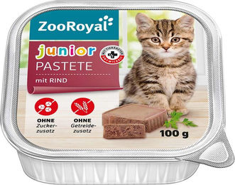 Produktbild von ZooRoyal Junior Pastete mit Rind getreidefrei und ohne Zucker 16x100g
