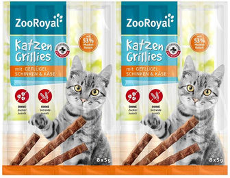 Produktbild von ZooRoyal Katzen-Grillies Geflügelschinken und Käse Leckerli 40x5 g