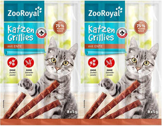 Produktbild von ZooRoyal Katzen-Grillies mit Ente Kitten Leckerli 8x5g - 40 x 5 g