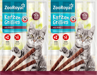 Produktbild von ZooRoyal Katzen-Grillies mit Rind Crunchy Sticks für Kitten 40x5g