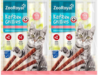 Produktbild von ZooRoyal Katzen-Leckerli Crunchy Sticks mit Lachs für Kitten 8x5 g - 8 x 5 g