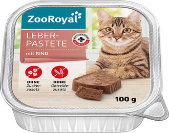 Produktbild von ZooRoyal Katzen Nassfutter Paté Rind Getreidefrei und Ohne Zucker Adult 16x100g