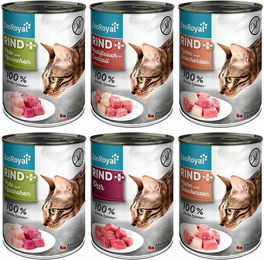 Produktbild von ZooRoyal Katzen Nassfutter Rind Adult Mixpaket mit hohem Fleischanteil 6x400g