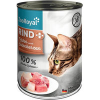 Produktbild von ZooRoyal Katzen Nassfutter Rind Huhn und Entenherzen mit hohem Fleischanteil 6x400g