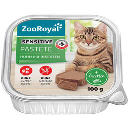 ZooRoyal Katzen Pastete Sensitiv Huhn mit Insektenprotein getreidefrei Adult 16 x 100 g – Bild 1 von 2