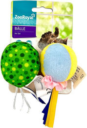 Produktbild von ZooRoyal Katzenbälle mit Katzenminze aus Plüsch 2er Set bunt