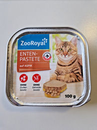 ZooRoyal Katzenfutter Ente Pastete auf Aspik für erwachsene Katzen getreidefrei 16 x 100g - 16 x 100 g – Bild 1 von 4