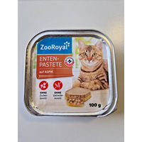 Produktbild von ZooRoyal Katzenfutter Ente Pastete auf Aspik für erwachsene Katzen getreidefrei 16 x 100g - 16 x 100 g