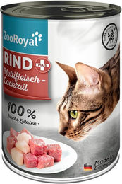 Produktbild von ZooRoyal Katzenfutter Rind und Multifleischcocktail mit hohem Fleischanteil 12x400g