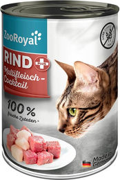 Produktbild von ZooRoyal Katzenfutter Rind und Multifleischcocktail mit hohem Fleischanteil 12x400g - 12 x 400 g